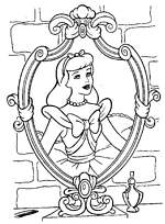 coloriage cendrillon dans le miroir